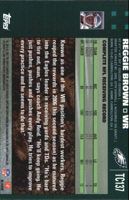 2007 Topps Chrome Football Part 1 Main Set Cards #TC1 to #TC165 Veterans - Picture 265 of 319