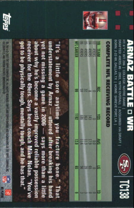 2007 Topps Chrome Football Part 1 Main Set Cards #TC1 to #TC165 Veterans - Picture 267 of 319