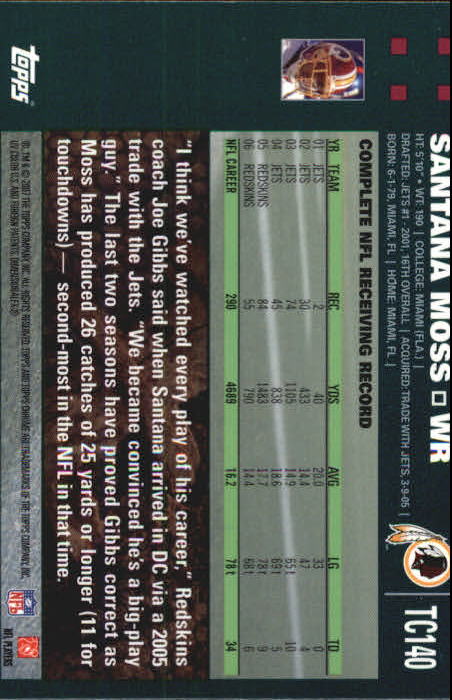 2007 Topps Chrome Football Part 1 Main Set Cards #TC1 to #TC165 Veterans - Picture 271 of 319