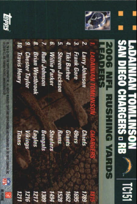 2007 Topps Chrome Football Part 1 Main Set Cards #TC1 to #TC165 Veterans - Picture 291 of 319