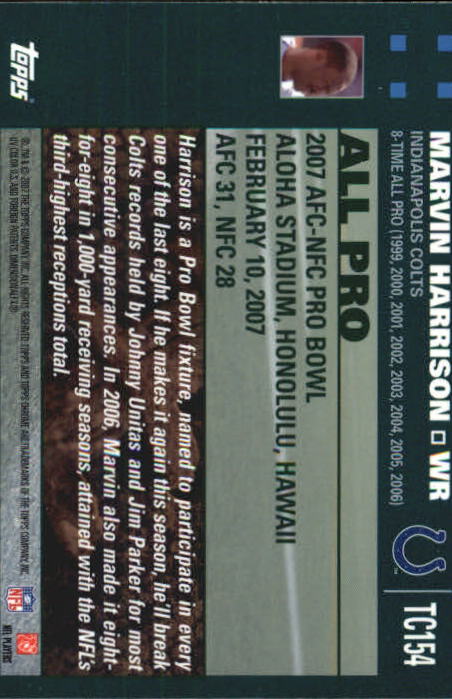 2007 Topps Chrome Football Part 1 Main Set Cards #TC1 to #TC165 Veterans - Picture 297 of 319