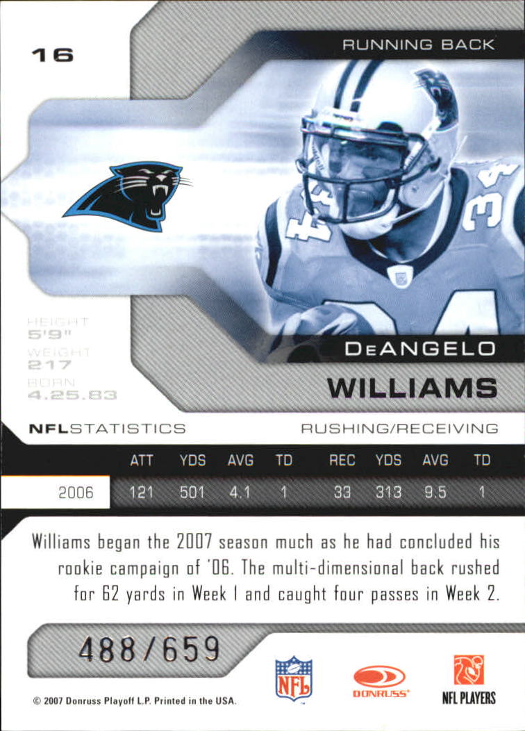 2007 Leaf Limited - #16 DeAngelo Williams /659