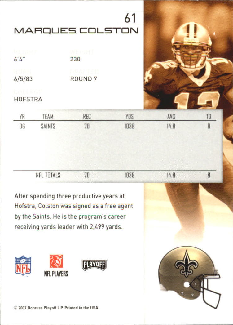 2007 Playoff NFL Playoffs Football Card Pick - Picture 123 of 361