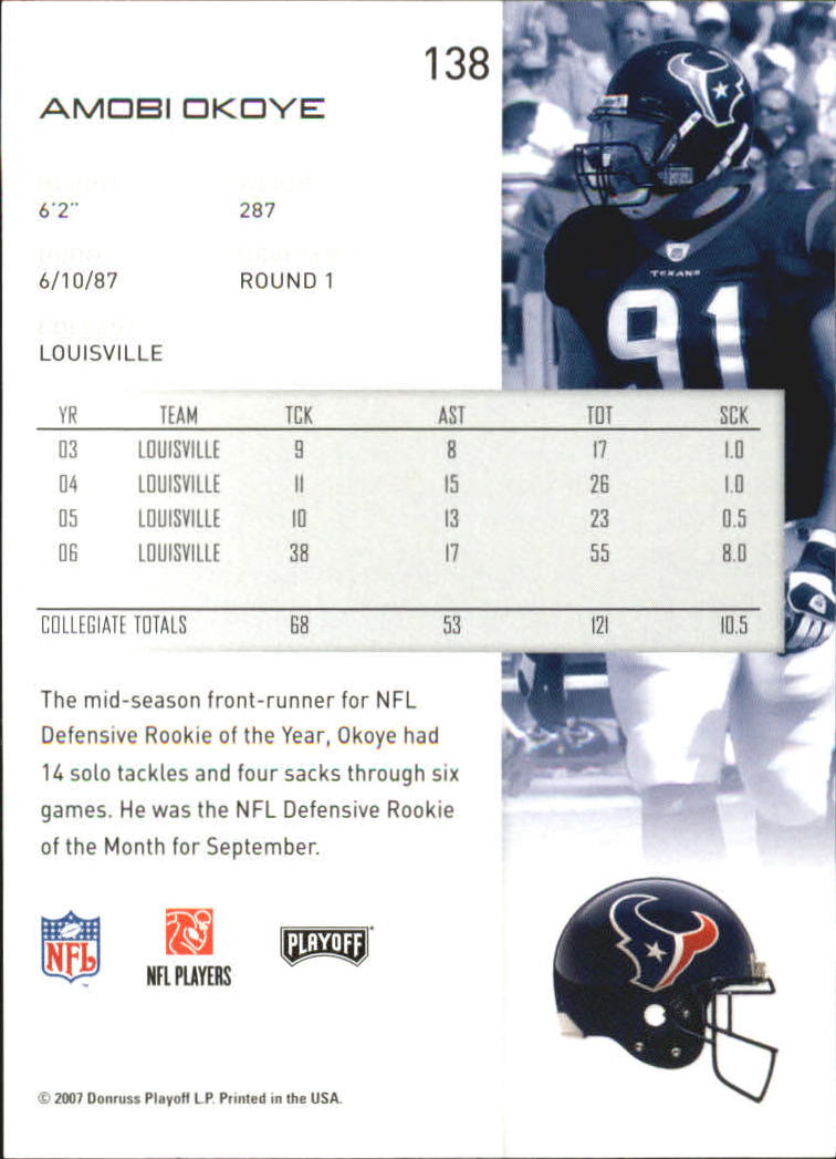 2007 Playoff NFL Playoffs Football Card Pick - Picture 277 of 361