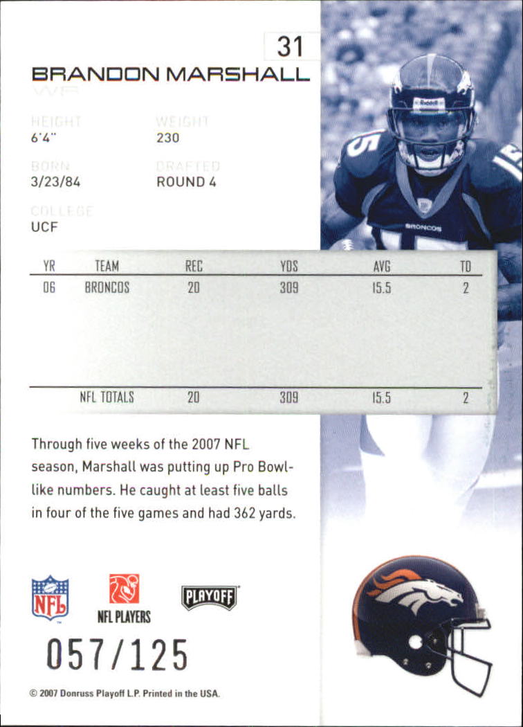 2007 Playoff NFL Playoffs Red Holofoil Football Card Pick - Photo 63 sur 351