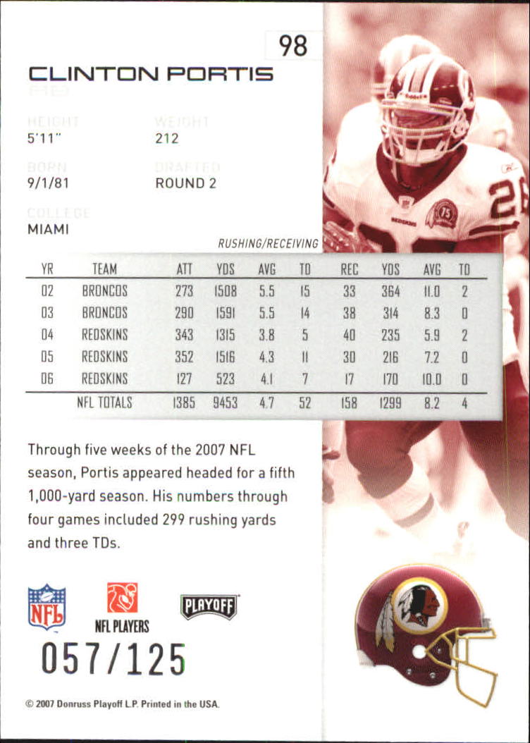 2007 Playoff NFL Playoffs Red Holofoil Football Card Pick - Photo 190 sur 351