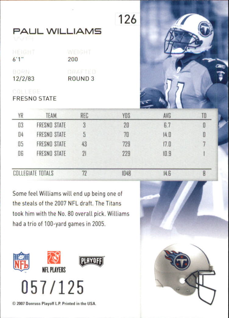 2007 Playoff NFL Playoffs Red Holofoil Football Card Pick - Photo 243 sur 351