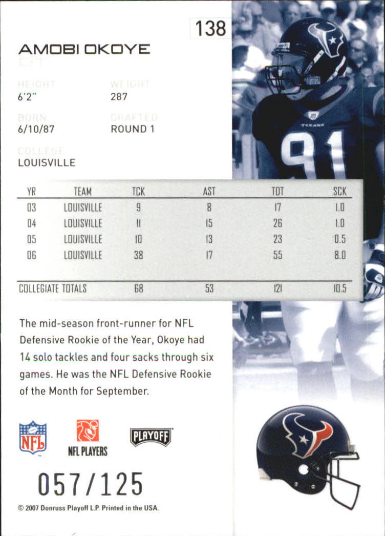 2007 Playoff NFL Playoffs Red Holofoil Football Card Pick - Photo 267 sur 351