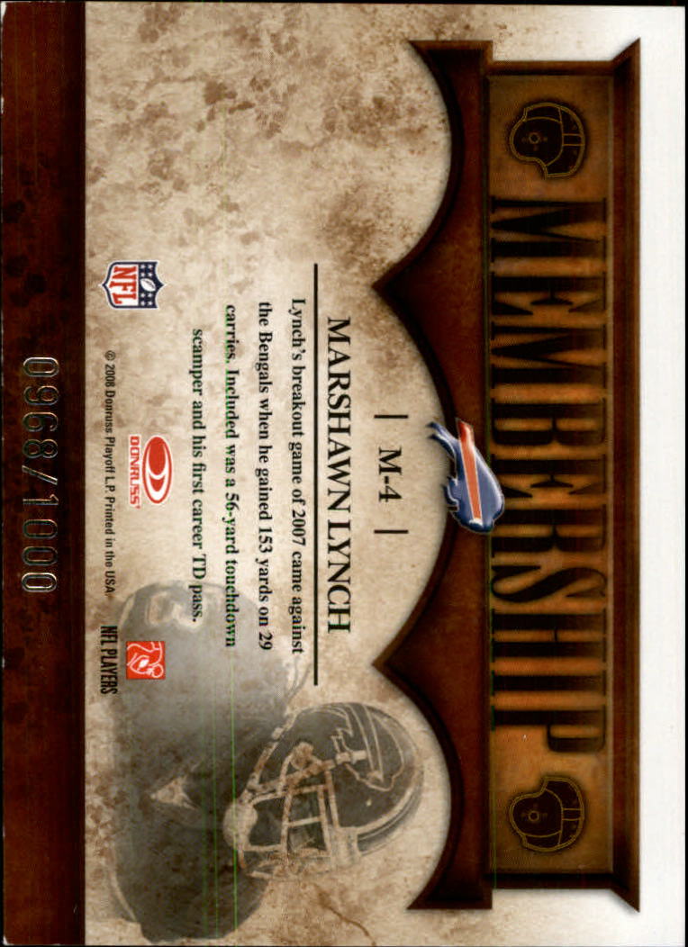 2008 Donruss Classics Membership Football Card Pick