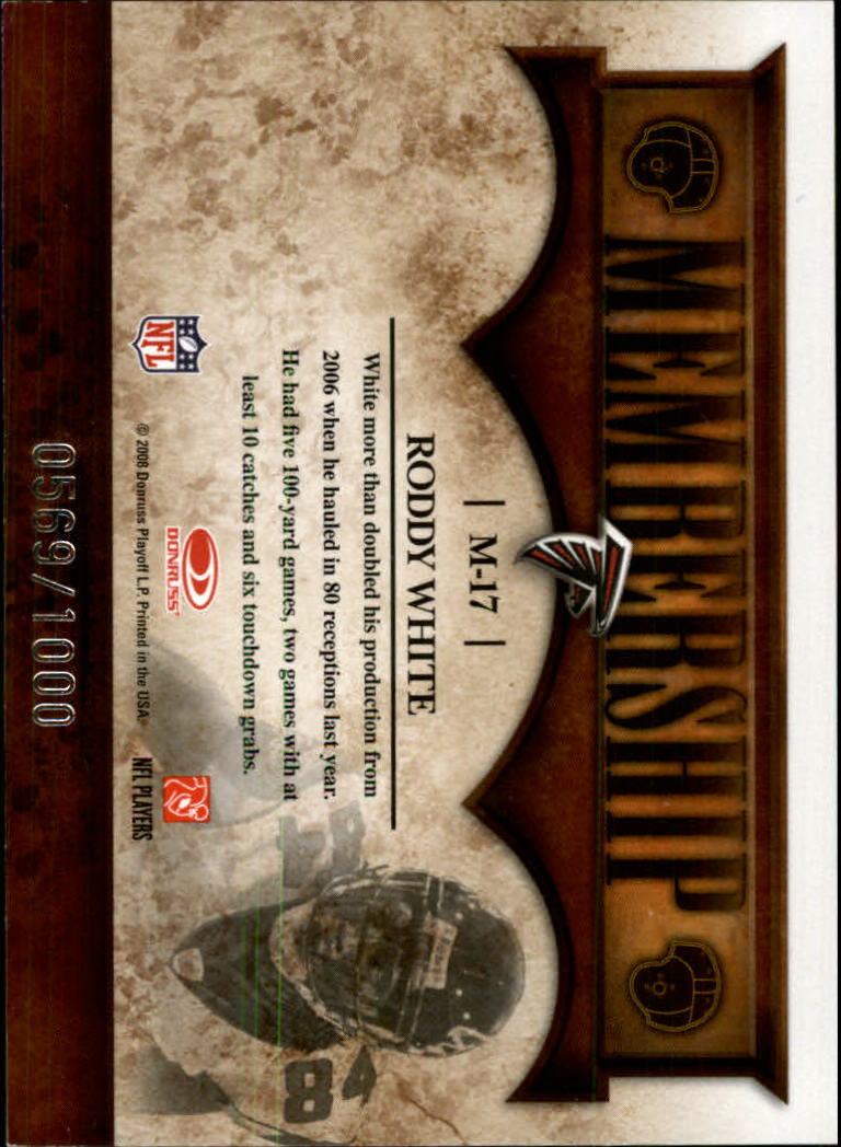 2008 Donruss Classics Membership Football Card Pick