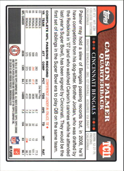 2008 Topps Chrome Football Part 1 Main Set Veterans Cards #TC1 to #TC165 - Picture 19 of 317