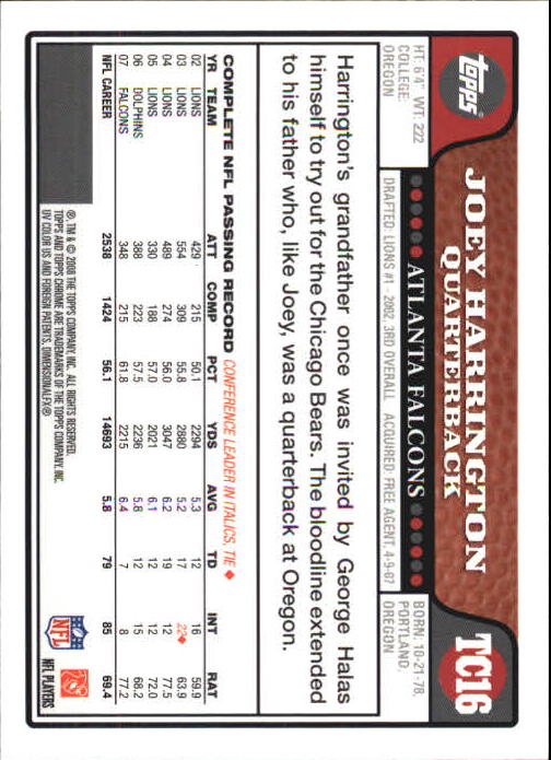 2008 Topps Chrome Football Part 1 Main Set Veterans Cards #TC1 to #TC165 - Picture 29 of 317