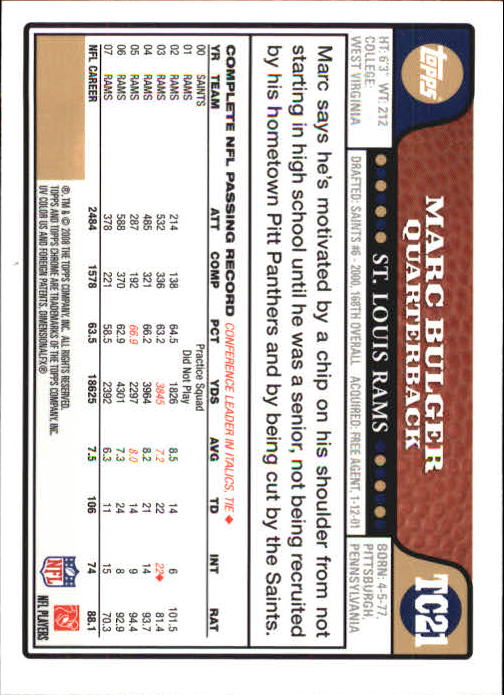 2008 Topps Chrome Football Part 1 Main Set Veterans Cards #TC1 to #TC165 - Picture 39 of 317