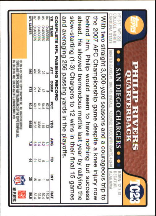 2008 Topps Chrome Football Part 1 Main Set Veterans Cards #TC1 to #TC165 - Picture 43 of 317