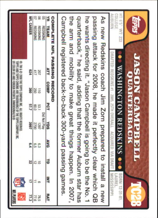 2008 Topps Chrome Football Part 1 Main Set Veterans Cards #TC1 to #TC165 - Picture 53 of 317