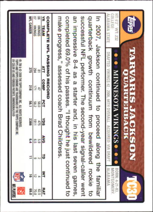 2008 Topps Chrome Football Part 1 Main Set Veterans Cards #TC1 to #TC165 - Picture 57 of 317