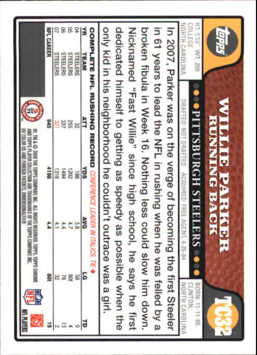 2008 Topps Chrome Football Part 1 Main Set Veterans Cards #TC1 to #TC165 - Picture 61 of 317