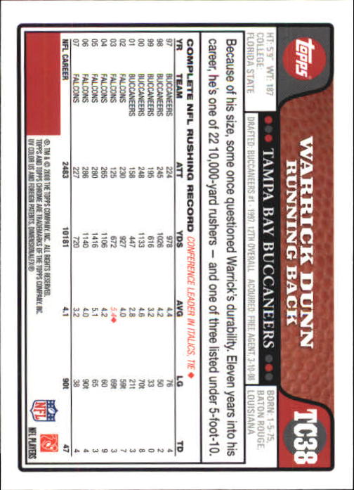 2008 Topps Chrome Football Part 1 Main Set Veterans Cards #TC1 to #TC165 - Picture 73 of 317