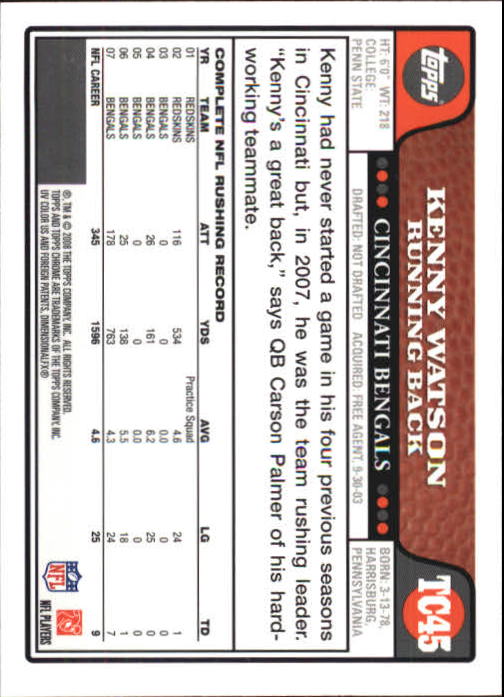2008 Topps Chrome Football Part 1 Main Set Veterans Cards #TC1 to #TC165 - Picture 85 of 317