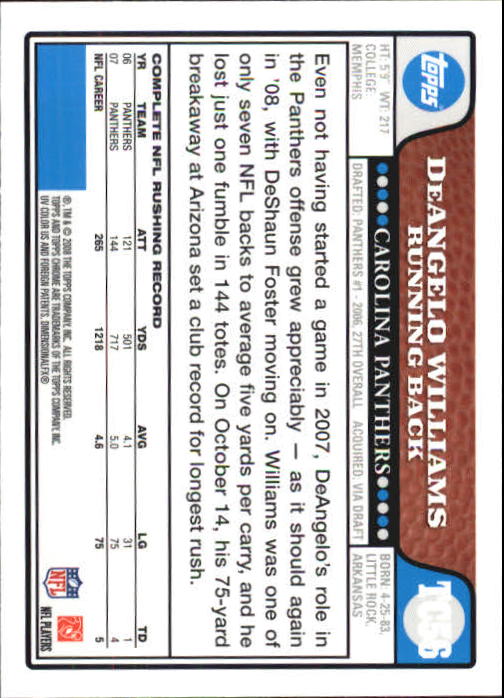 2008 Topps Chrome Football Part 1 Main Set Veterans Cards #TC1 to #TC165 - Picture 107 of 317