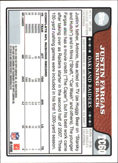 2008 Topps Chrome Football Part 1 Main Set Veterans Cards #TC1 to #TC165 - Picture 115 of 317