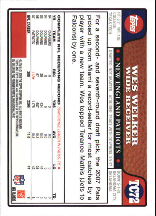 2008 Topps Chrome Football Part 1 Main Set Veterans Cards #TC1 to #TC165 - Picture 139 of 317
