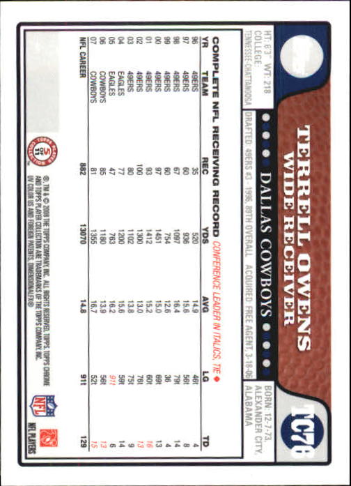 2008 Topps Chrome Football Part 1 Main Set Veterans Cards #TC1 to #TC165 - Picture 147 of 317