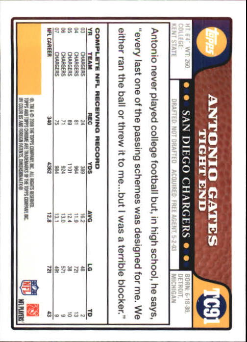2008 Topps Chrome Football Part 1 Main Set Veterans Cards #TC1 to #TC165 - Picture 177 of 317