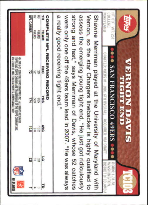 2008 Topps Chrome Football Part 1 Main Set Veterans Cards #TC1 to #TC165 - Picture 201 of 317