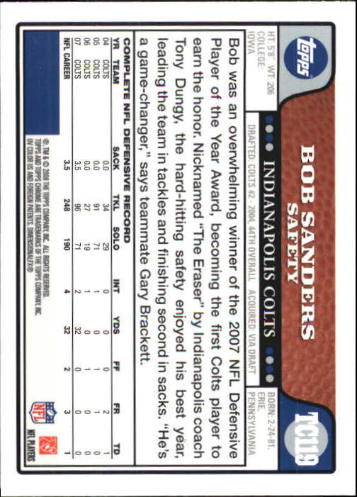 2008 Topps Chrome Football Part 1 Main Set Veterans Cards #TC1 to #TC165 - Picture 233 of 317
