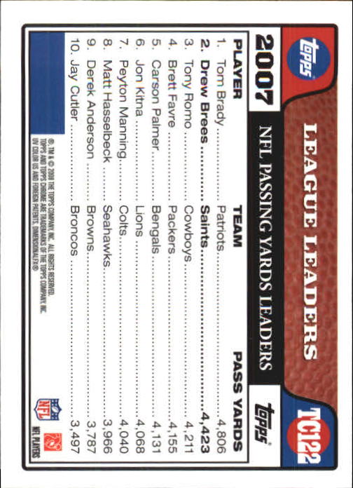 2008 Topps Chrome Football Part 1 Main Set Veterans Cards #TC1 to #TC165 - Picture 237 of 317