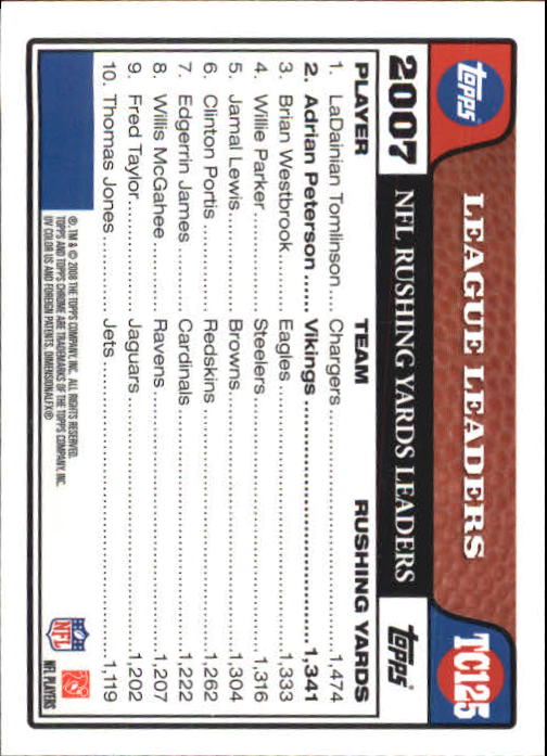2008 Topps Chrome Football Part 1 Main Set Veterans Cards #TC1 to #TC165 - Picture 243 of 317