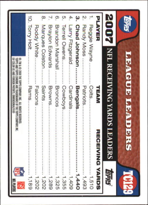 2008 Topps Chrome Football Part 1 Main Set Veterans Cards #TC1 to #TC165 - Picture 251 of 317