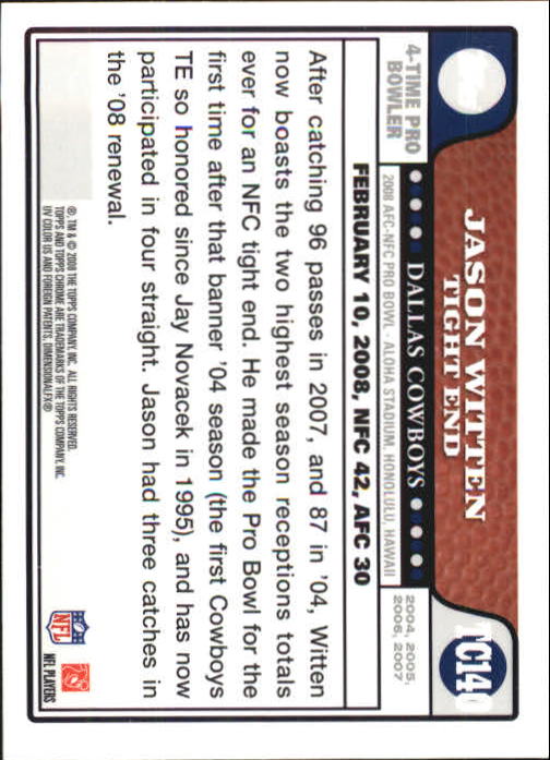 2008 Topps Chrome Football Part 1 Main Set Veterans Cards #TC1 to #TC165 - Picture 273 of 317