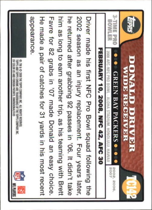 2008 Topps Chrome Football Part 1 Main Set Veterans Cards #TC1 to #TC165 - Picture 277 of 317