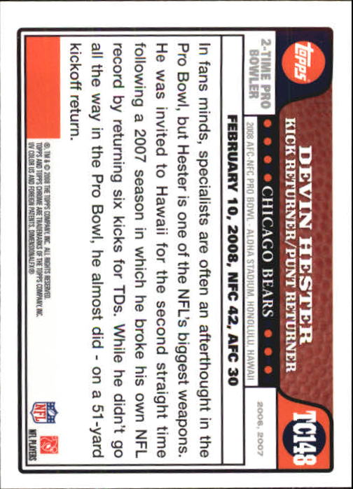 2008 Topps Chrome Football Part 1 Main Set Veterans Cards #TC1 to #TC165 - Picture 289 of 317