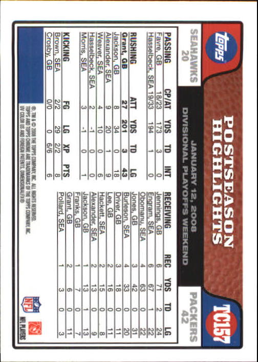 2008 Topps Chrome Football Part 1 Main Set Veterans Cards #TC1 to #TC165 - Picture 305 of 317