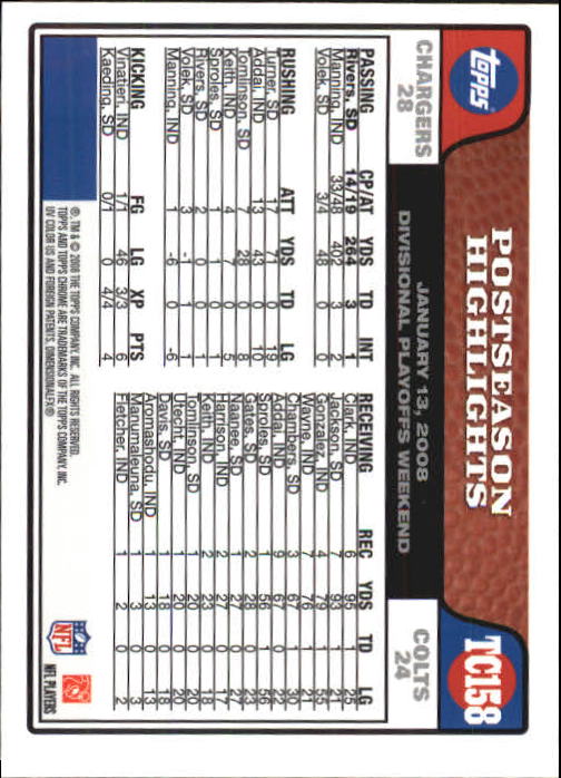 2008 Topps Chrome Football Part 1 Main Set Veterans Cards #TC1 to #TC165 - Picture 307 of 317