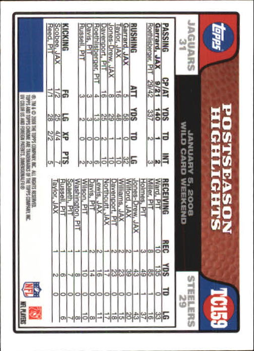 2008 Topps Chrome Football Part 1 Main Set Veterans Cards #TC1 to #TC165 - Picture 309 of 317