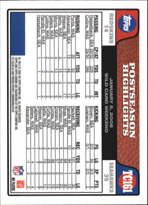 2008 Topps Chrome Football Part 1 Main Set Veterans Cards #TC1 to #TC165 - Picture 313 of 317