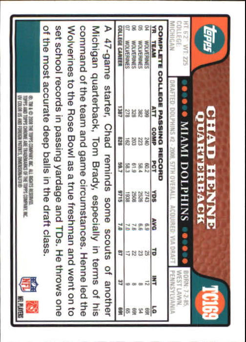 2008 Topps Chrome Football Teil 2 Main Set Rookie Karten #TC167 bis #TC275 - Bild 7 von 218