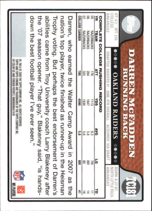2008 Topps Chrome Football Teil 2 Main Set Rookie Karten #TC167 bis #TC275 - Bild 31 von 218