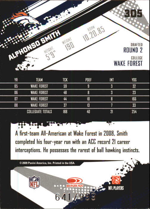 2009 Score Inscriptions Football Part 1 - Picture 441 of 477