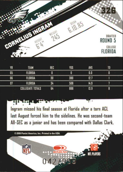 2009 Score Inscriptions Football Part 1 - Picture 447 of 477