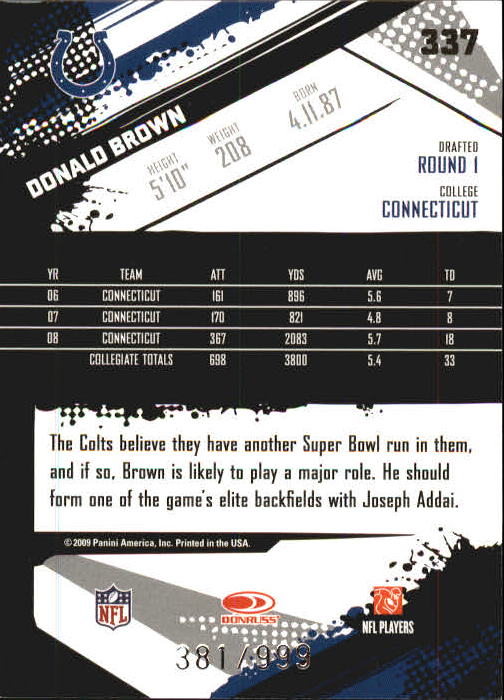 2009 Score Inscriptions Football Part 1 - Picture 453 of 477