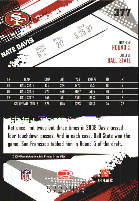 2009 Score Inscriptions Football Part 1 - Picture 465 of 477