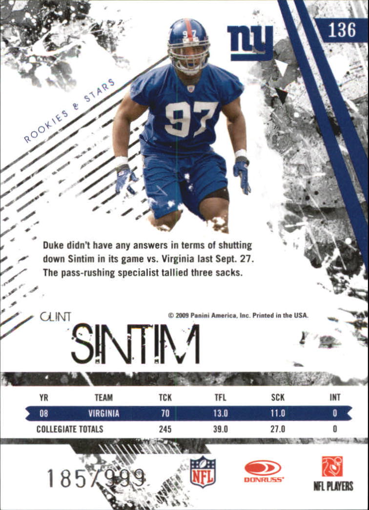 2009 Donruss Rookies and Stars Longevity Football - Picture 203 of 254