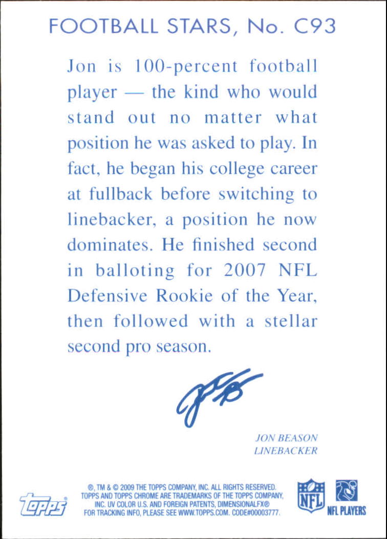 2009 Topps Chrome Football Part 3 Insert and Autograph Cards - Picture 75 of 81