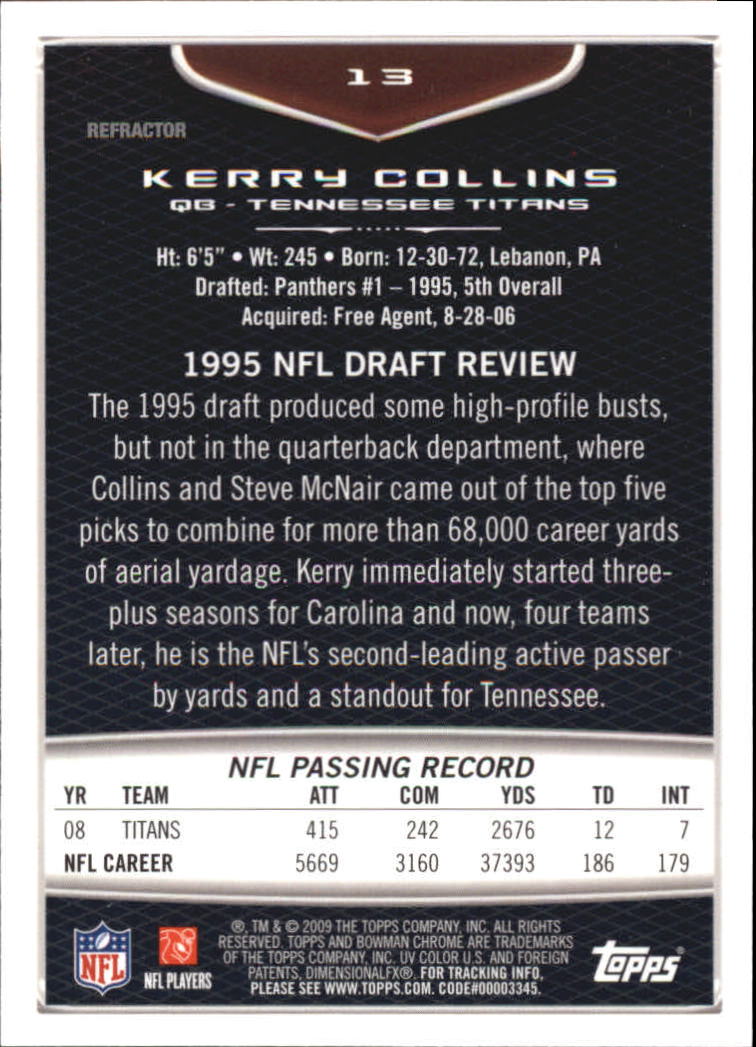 2009 Bowman Chrome Football Part 2 Parallel Refractors Cards - Picture 53 of 217