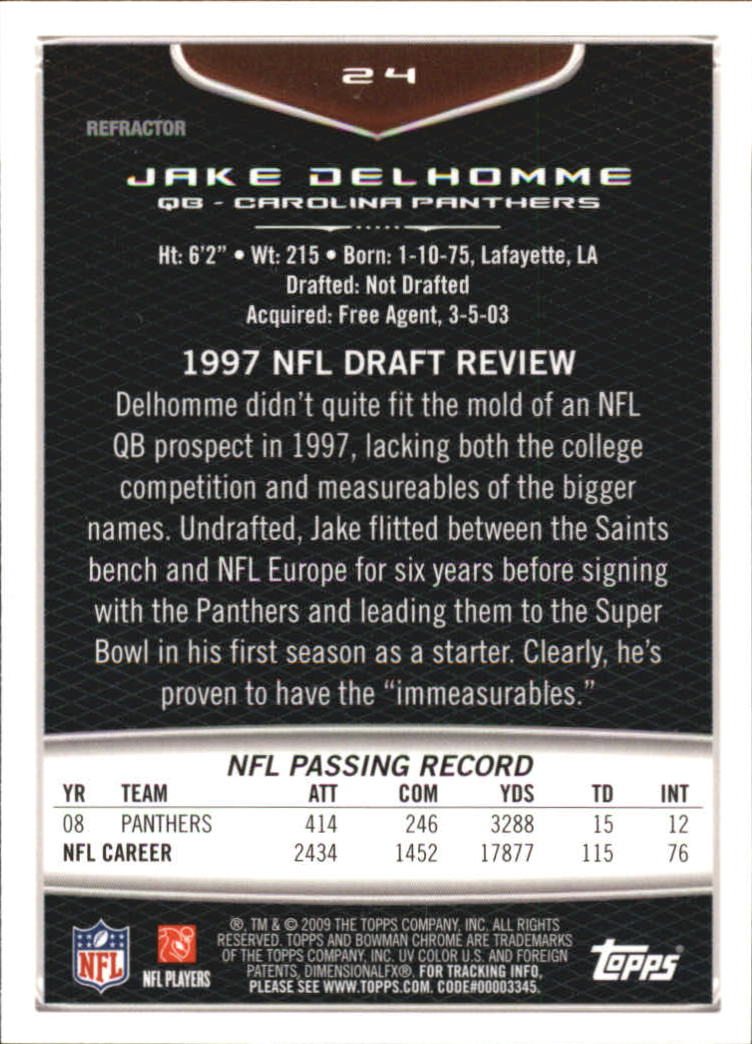 2009 Bowman Chrome Football Part 2 Parallel Refractors Cards - Picture 67 of 217